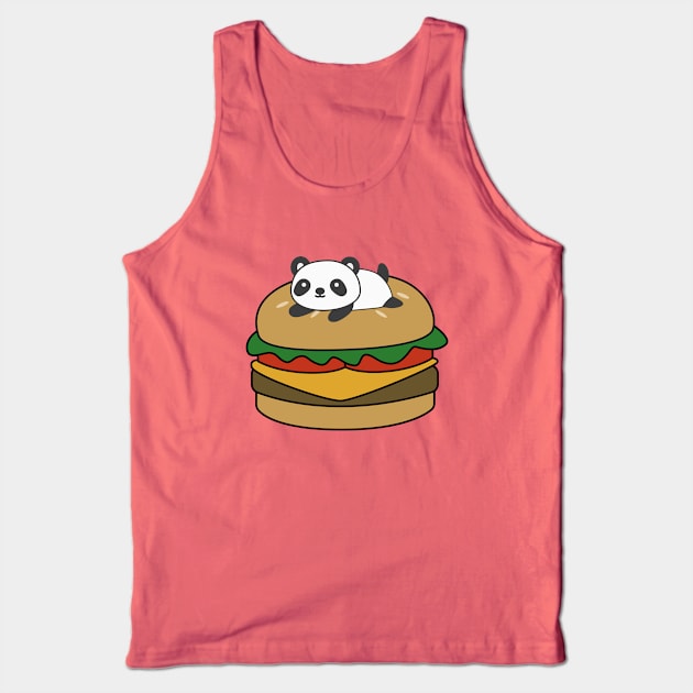 Cute Panda On A Burger T-Shirt Tank Top by happinessinatee